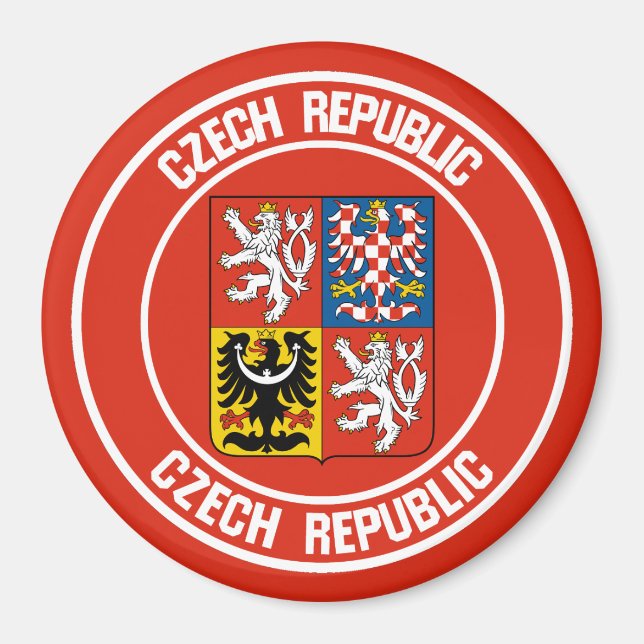 Czech Republic Round Emblem Magnet (Front)