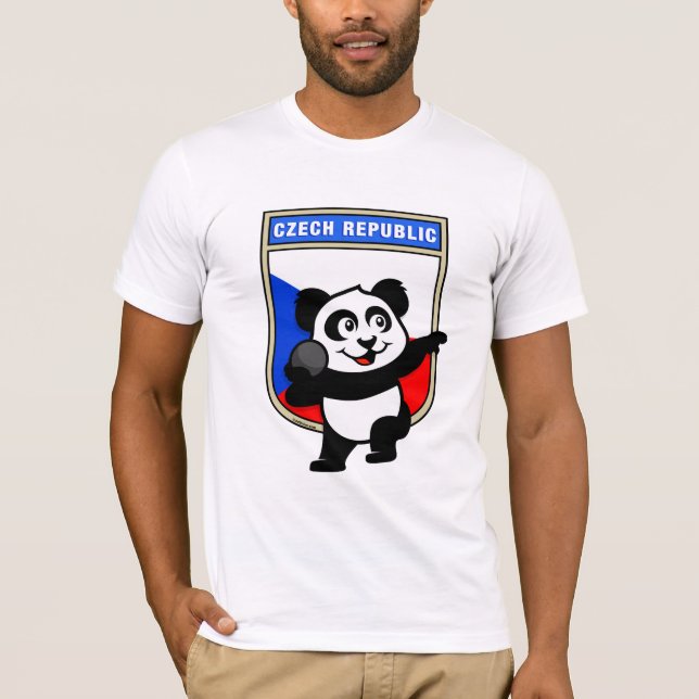 Czech Republic Shot Put Panda T-Shirt (Front)