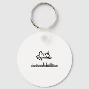 Czech Republic Skyline Travel Vacation Outfits Keychain