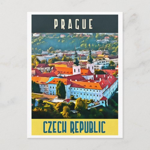 Czech Republic Tourism Poster Postcard