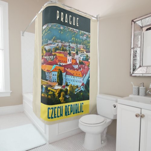 Czech Republic Tourism Poster Shower Curtain