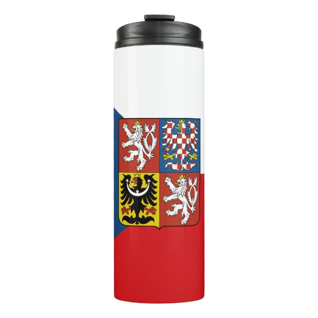 Czech Republic Travel Mug, patriotic Czech Flag Thermal Tumbler (Front)