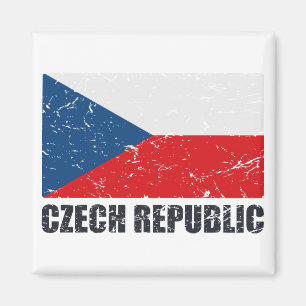 Czech Republic Vintage Flag Magnet