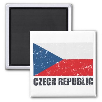 Czech Republic Vintage Flag Magnet by allworldtees at Zazzle