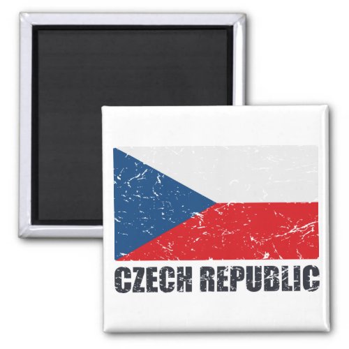 Czech Republic Vintage Flag Magnet