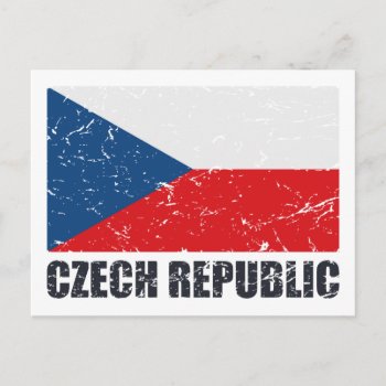 Czech Republic Vintage Flag Postcard by allworldtees at Zazzle