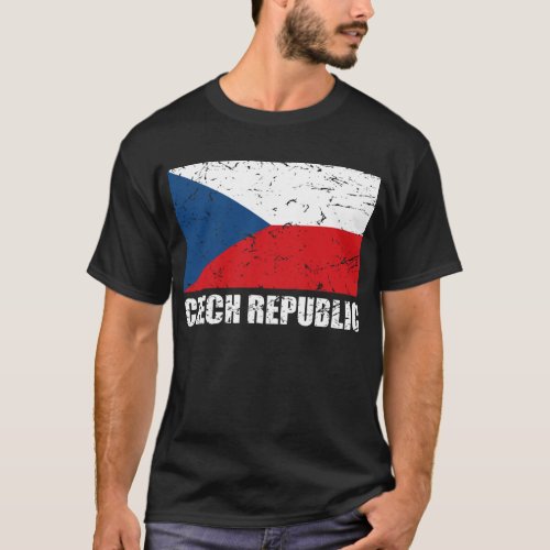 Czech Republic Vintage Flag T_Shirt