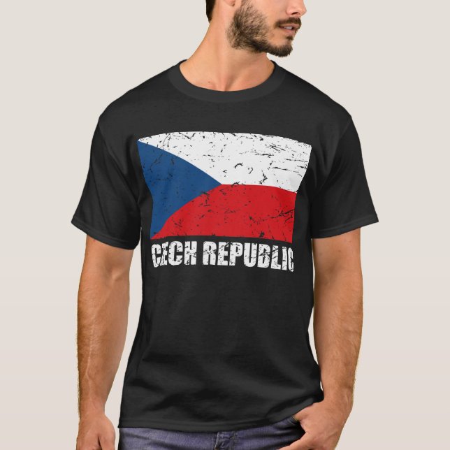 Czech Republic Vintage Flag T-Shirt (Front)