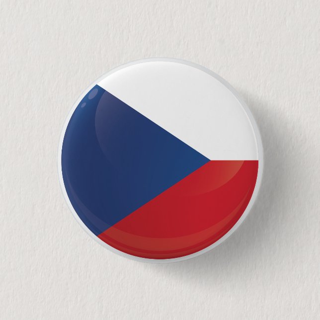 Czech  Round Icon Flag Button (Front)