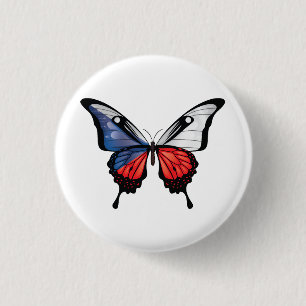 Czech Swallowtail Butterfly Flag Sticker Button