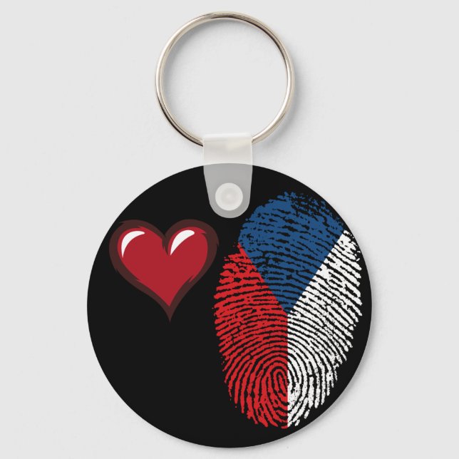 Czech touch fingerprint flag keychain (Front)
