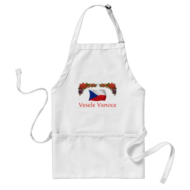 Czech Vesele Vanoce (Merry Christmas) Adult Apron (Front)