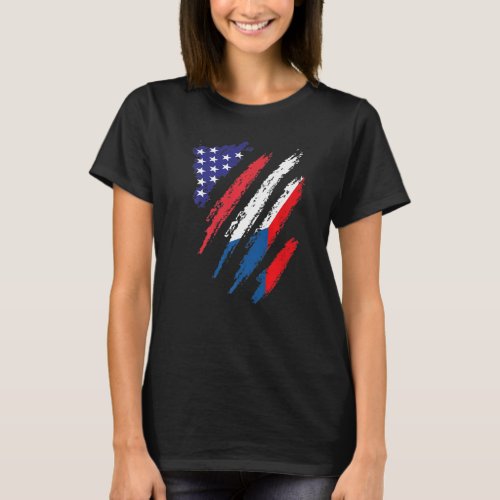 Czechia American Grown Flag USA Patriot Heritage M T_Shirt