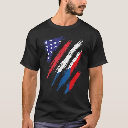 Czechia American Grown Flag USA Patriot Heritage M T_Shirt