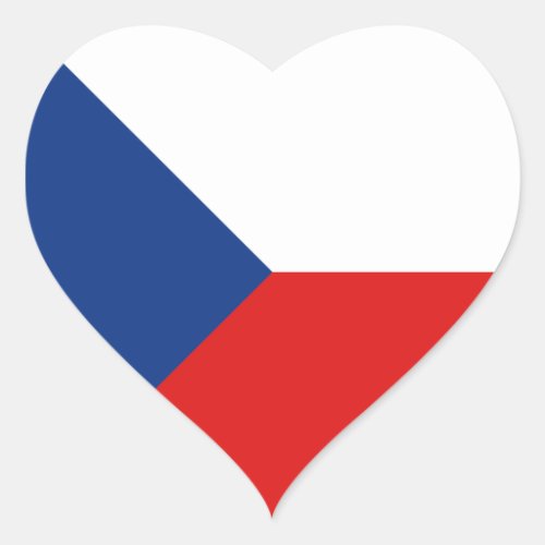 Czechia Flag Heart Sticker