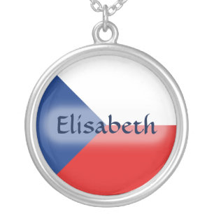 Czechia Flag + Name Necklace