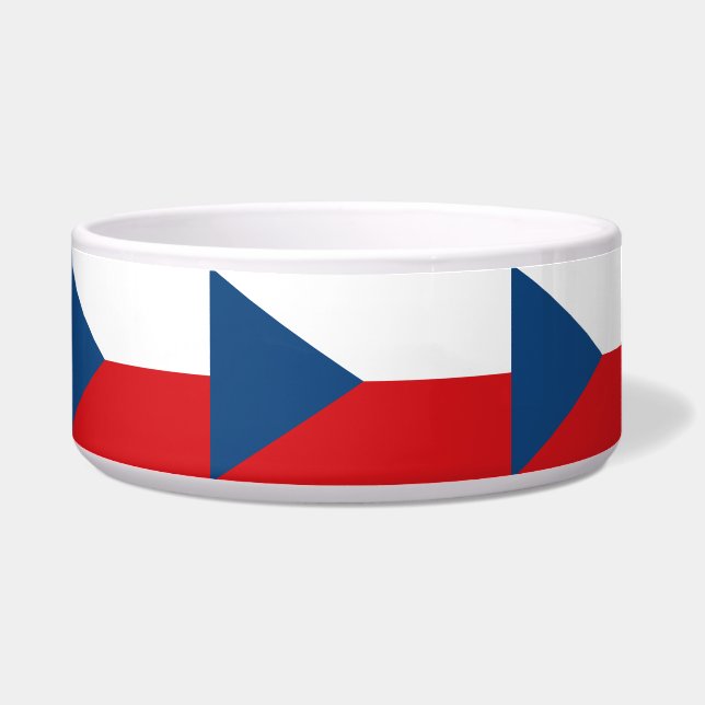 Czechia Flag Pet Bowl (Left)