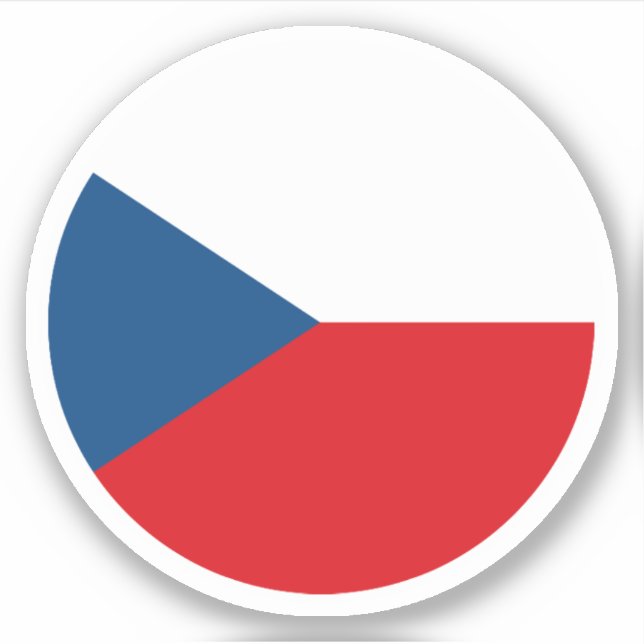 Czechia Flag Round Sticker (Front)