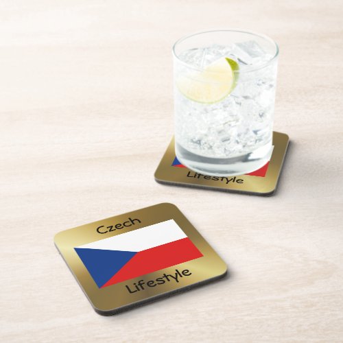 Czechia FlagText Coaster