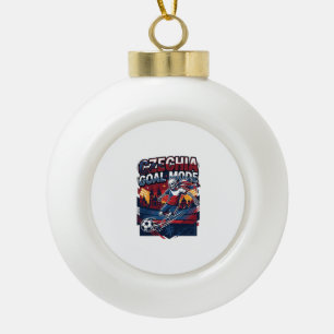 Czechia Goal Mode Skeleton Striker Nations Streetw Ceramic Ball Christmas Ornament