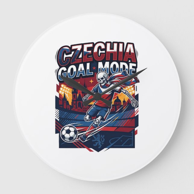 Czechia Goal Mode Skeleton Striker Nations Streetw Large Clock (Front)