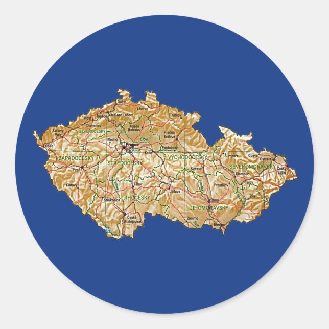 Czechia Map Sticker (Front)