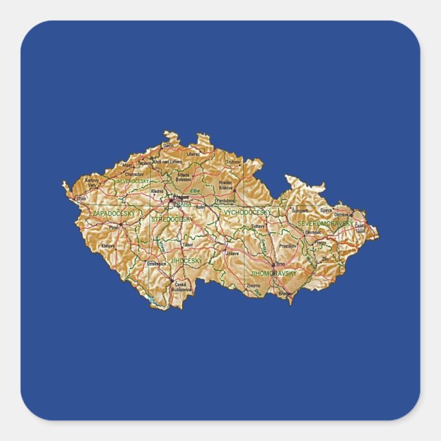 Czechia Map Sticker (Front)