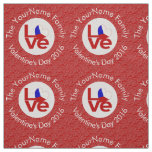 Czechia Red LOVE Flag Personalized  Fabric