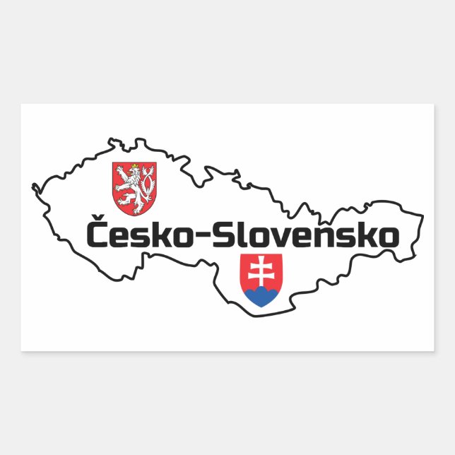 Czecho-Slovakia Republic Rectangular Sticker (Front)