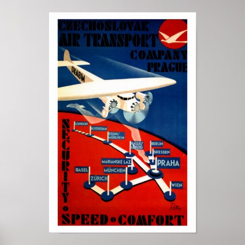 Czechoslovak Air Transport Poster