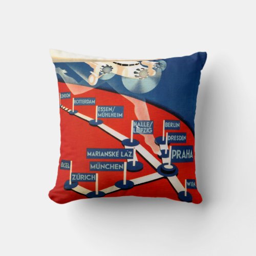 Czechoslovak Air Transport Throw Pillow