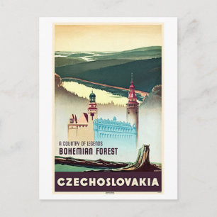 Czechoslovakia Bohemian Forest Print Postcard