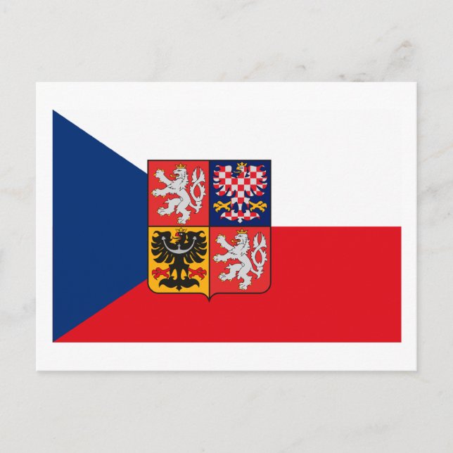 Czechoslovakia Flagw COA Postcard (Front)