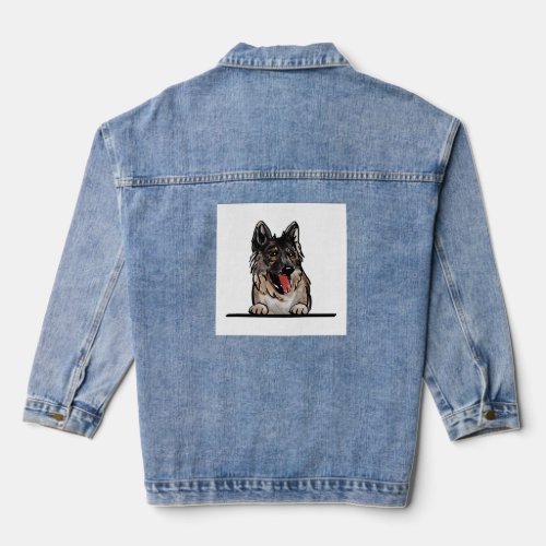 Czechoslovakian wolf dog  denim jacket