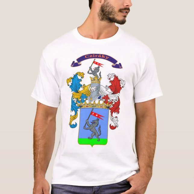 Cziraky Family Coat of Arms T-Shirt (Front)