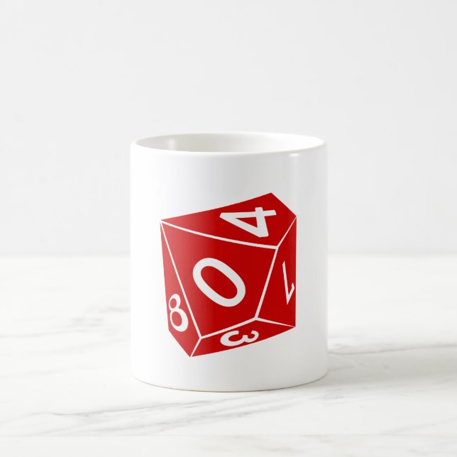 d10 decahedron die coffee mug (Center)