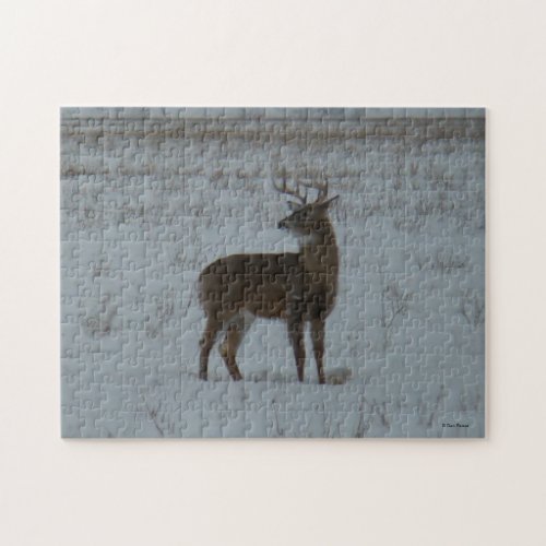 D11 White_tailed Buck in Snow Jigsaw Puzzle