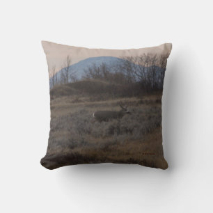 D12 Mule Deer Buck Sweet Grass Hills Throw Pillow