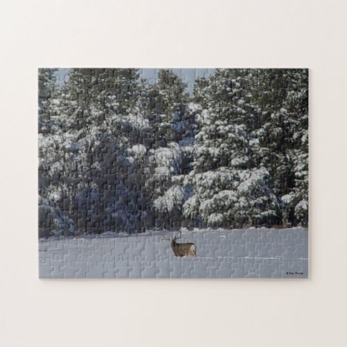 D17 Mule Deer in Snow Jigsaw Puzzle