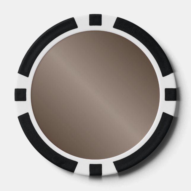 D1 Bi-Linear Gradient - Dark Brown and Light Brown Poker Chips (Front)