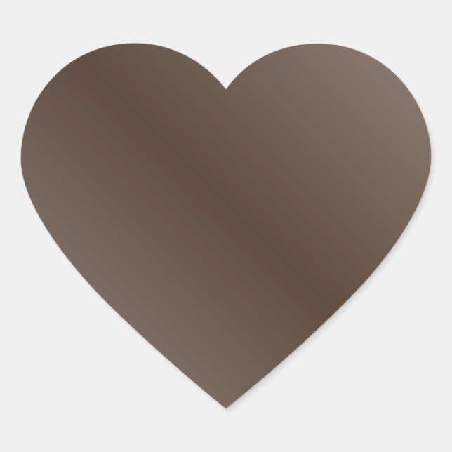 D1 Bi-Linear Gradient - Light Brown and Dark Brown Heart Sticker (Front)
