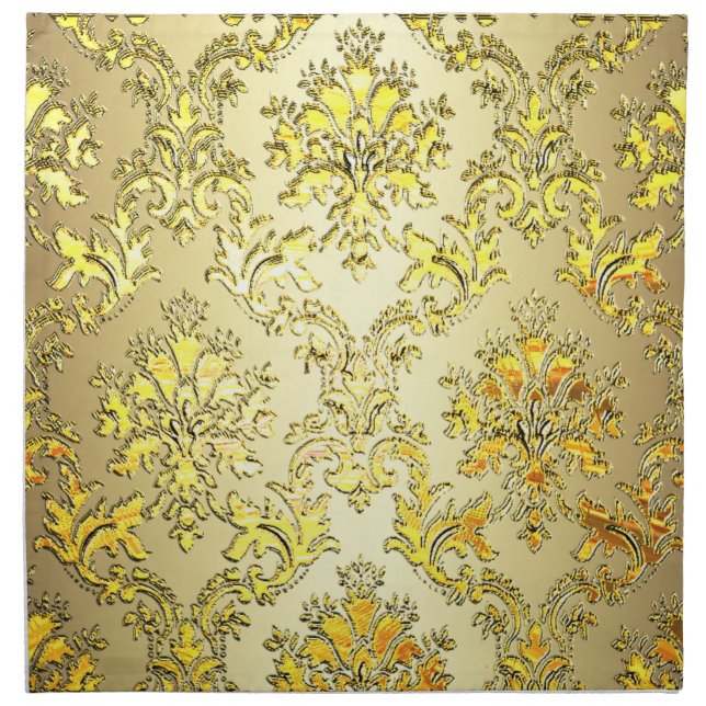 D1 Elegant Gold Damask Napkins (Front)