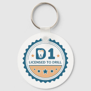 D1 to DDS Dental Student Button Keychain
