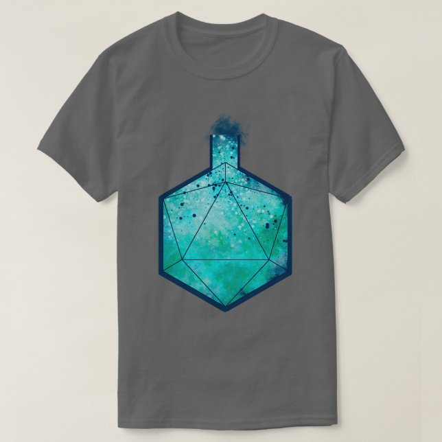 D20 Alchemy Bottle Blue T-Shirt (Design Front)