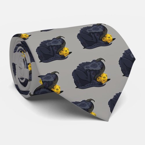 D20 Black Dragon Neck Tie