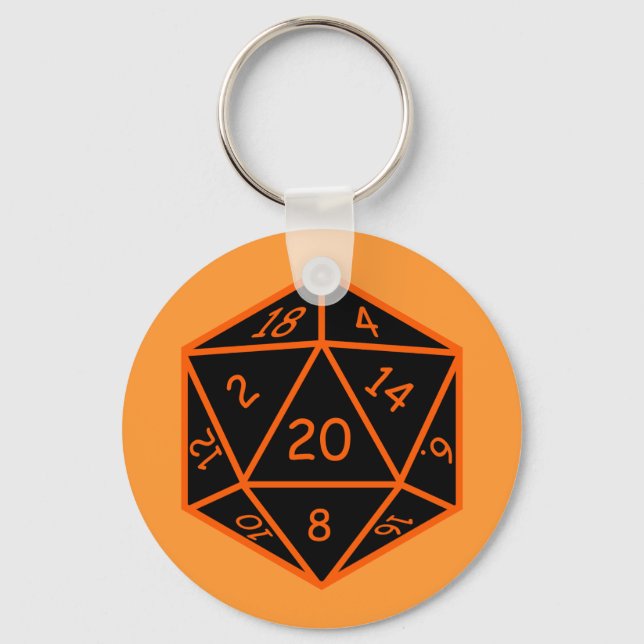 D20 Black & Orange Keychain (Front)