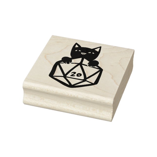 D20 Cat Rubber Stamp (Stamp)