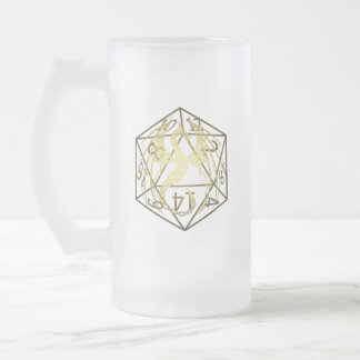 D20 Celtic Dragon DND Frosted Mug