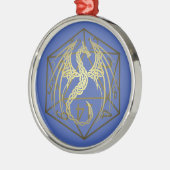 D20 Celtic Dragon DND  Ornament (Left)