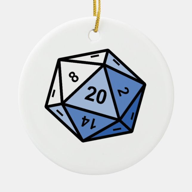d20 ceramic ornament (Front)